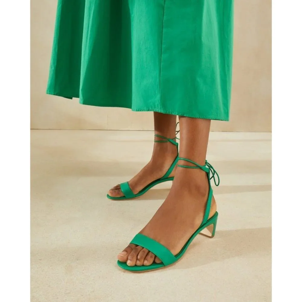 Loeffler Randall Jackie Emerald Mid Heel Sandals Womens Size 6